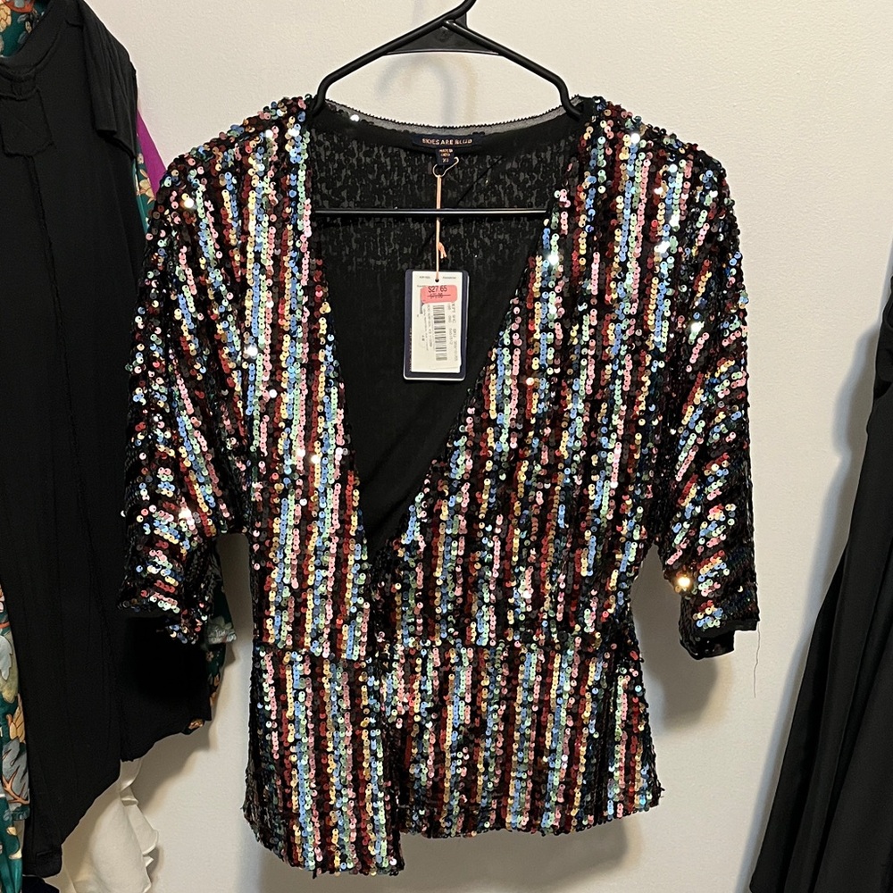 ✨ Multicolor Sequin Blouse